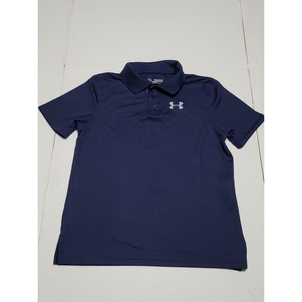 (#18) UNDER ARMOUR HEATGEAR Loose Short Sleeve Size YMD BLUE
